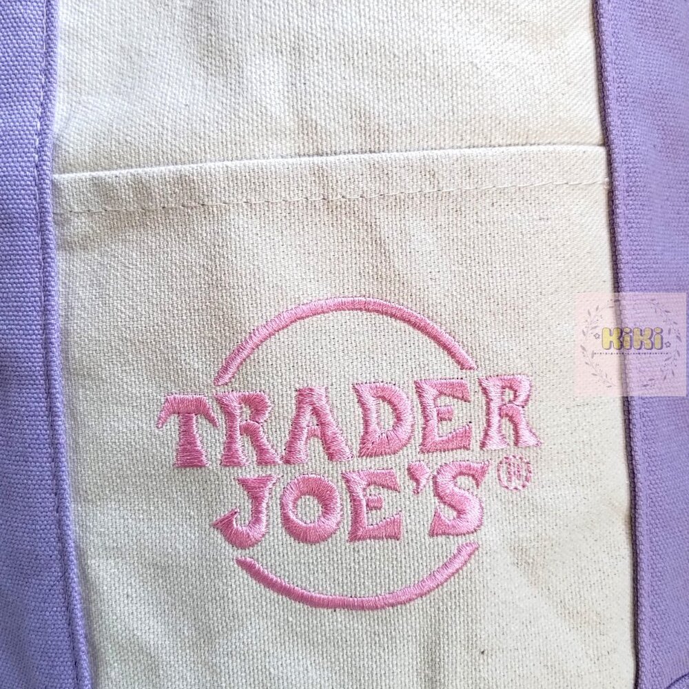 Trader Joe's Mini Pastel Canvas Tote Bags set of 4 limited edition - Picture 12 of 13